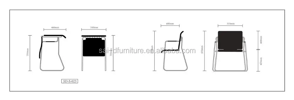 classroom chair with writing pad