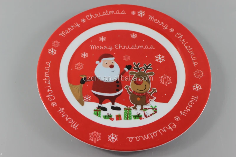 Christmas Melamine Round Plate 10inch