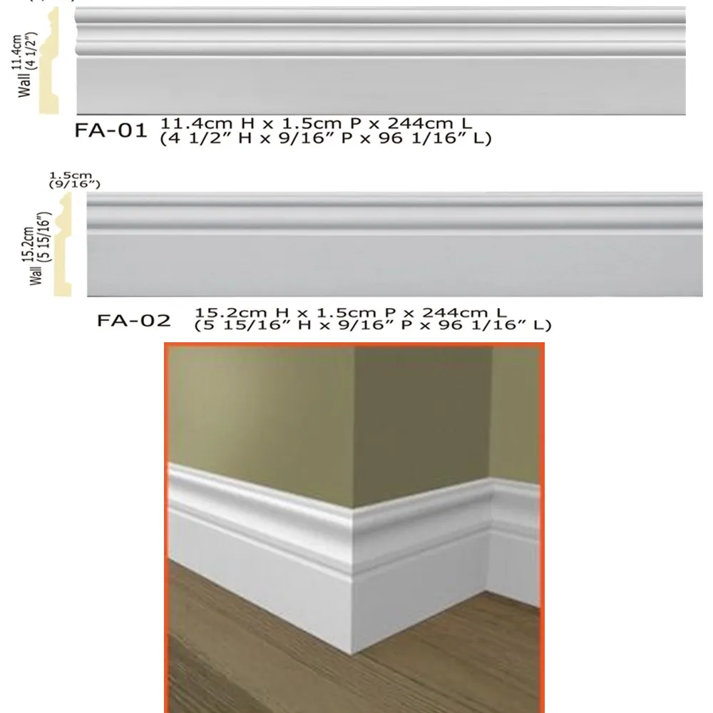 2017 Polyurethane New High Grade Building Decoration Pu Skirting