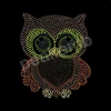 Beautiful owl rhinestone transfers wholesale rhinestone patterns for clothing