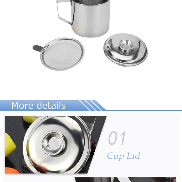 High Quality Metal Precision Bacon Grease Container With Strainer Custom Logo Stainless Steel Cookhouse Oil Storage Pot Buy Stainless Steel Oil Pot Oil Storage Pot Insulated Oil Mugs With Lid Product On Alibaba Com