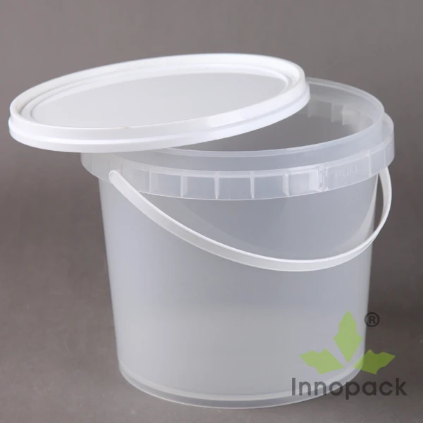 10l Clear Plastic Pails / Bucket / Container With White Lid Buy 10l