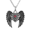 Angel Wings Cremation Necklaces For Ashes Red Crystal Heart Urn Necklace Keepsake Memorial Pendants