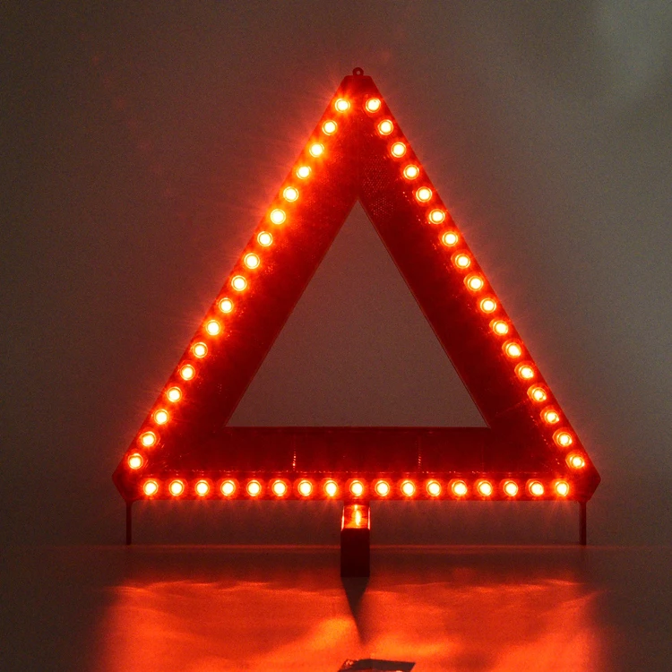 Taumini Auto LED Warning Sign 1 Pack Roadside Safety Triangle Breakdown Hazard Emergency Triangle Foldable Sign Car Foldable Emergency Warning Triangle 