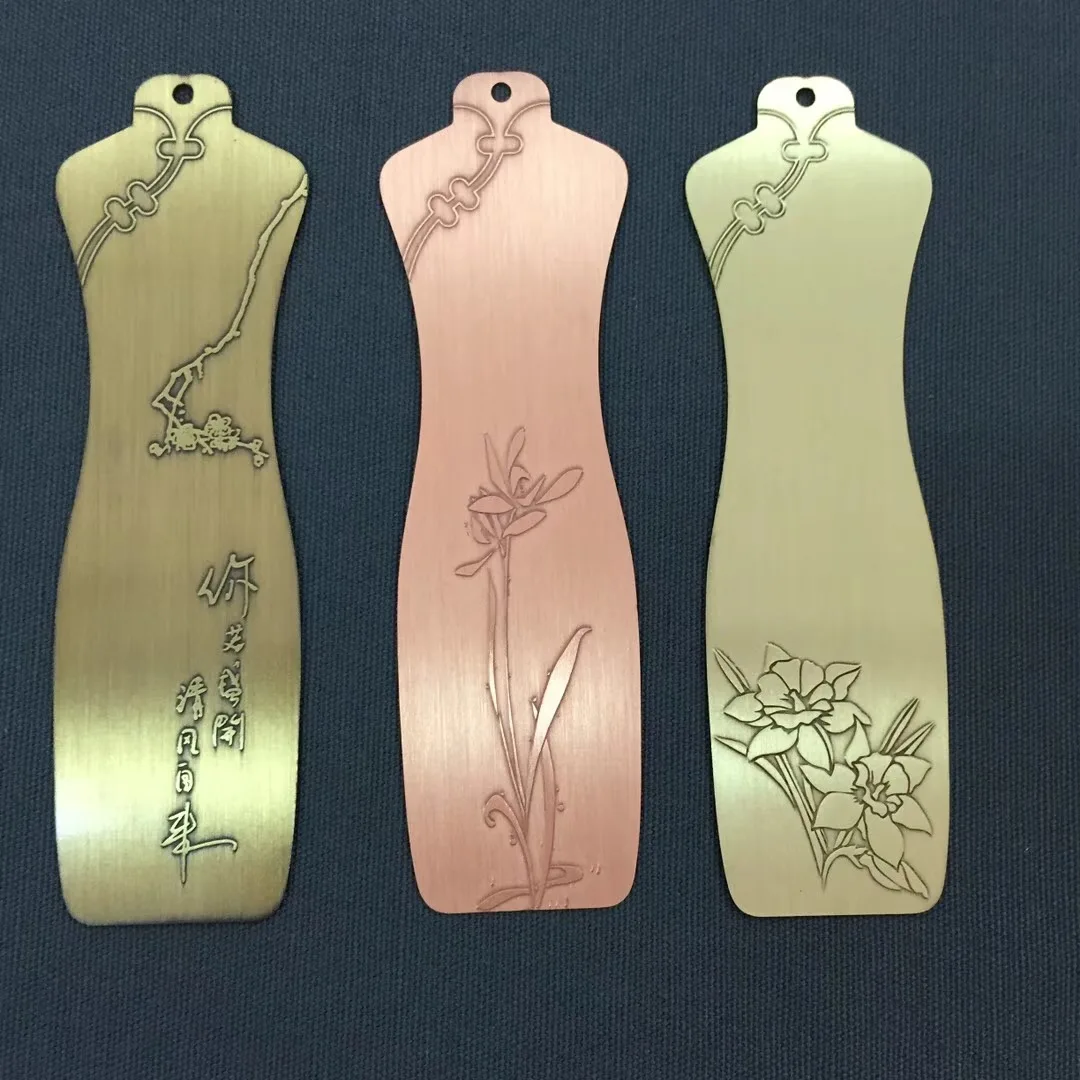Custom Free Printable Bookmark Laser Cutting Cheongsam Metal Bookmark