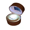 Factory Custom USB LED Light leather Jewelry Packaging Ring Box with screen for engage
