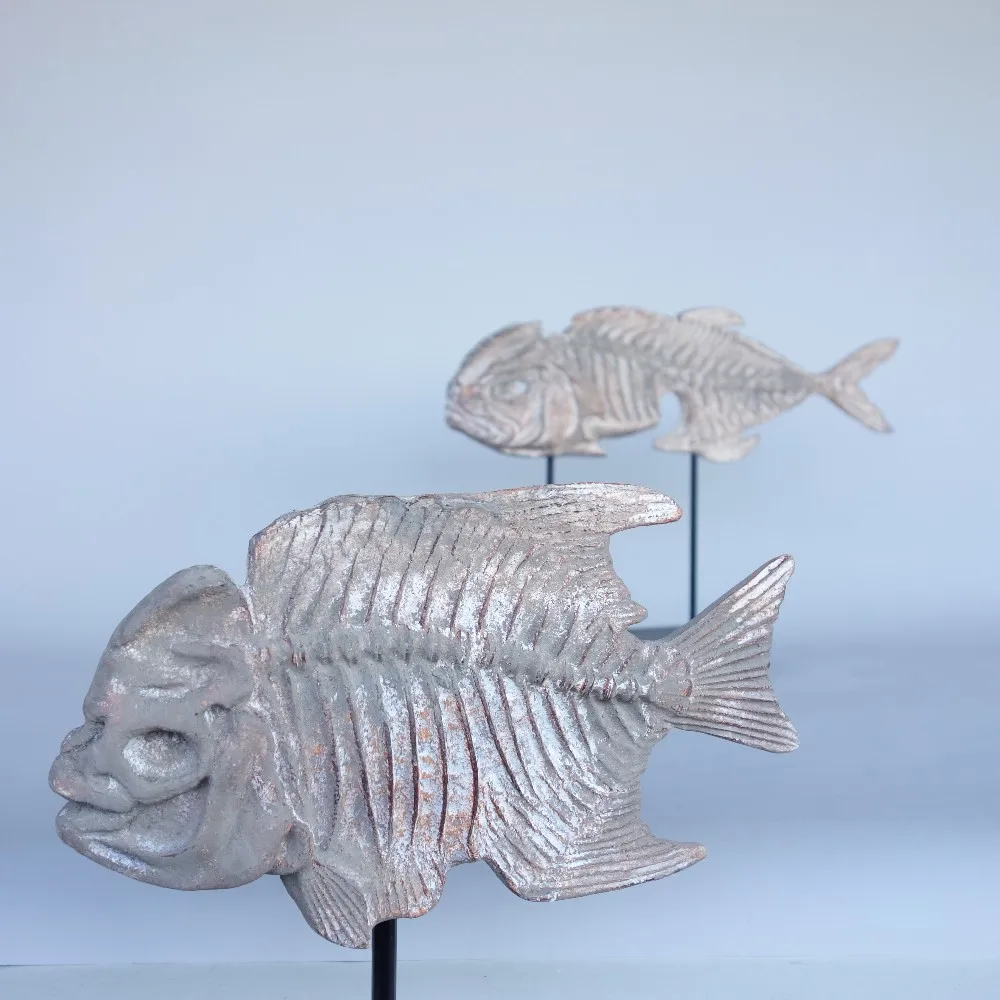 Resin Decorative Fish Fossil Animal Skeleton Sculpture Model Home Decor factory