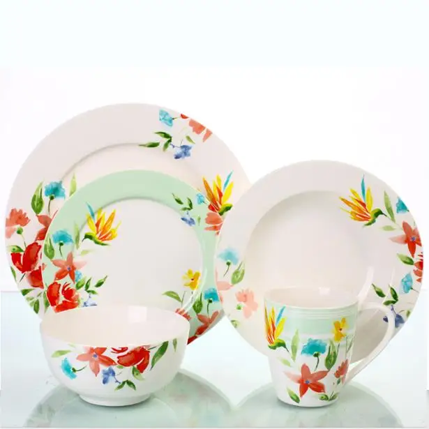 Floral European 12pc Modern Tableware Wholesale Dinnerware Sets 