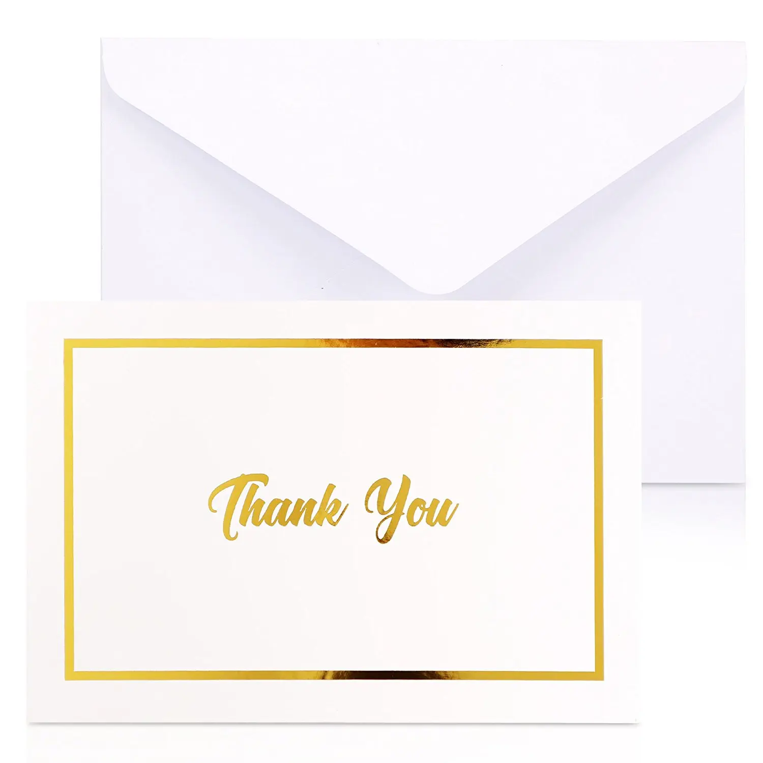 Bridal Shower Thank You Cards Find Get Quotations Thank You Cards With Envelopes 100 Pack White Gold Foil Embossed