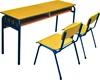 Cheap price school furniture double student study desk chair set for classroom used