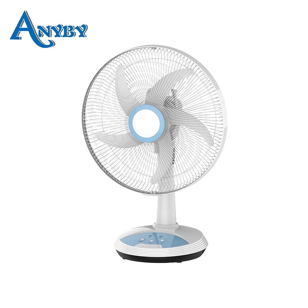 16inch AC/DC kennede factory home Rechargeable battery emergency usb table fan with LED light and timer