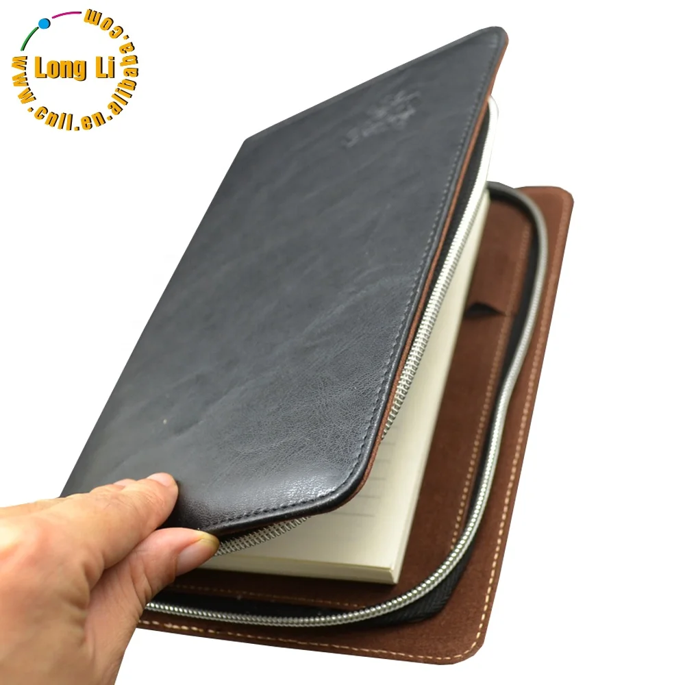 Hardcover Zipper Pu Leather Diary Notebook Buy Leather Notebook With
