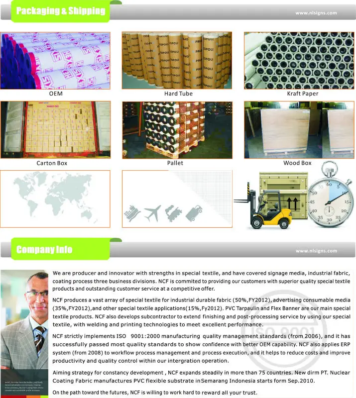 Factory Price Scrimless Roll Hot Laminated Backlit Banner View