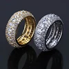 dubai custom pave diamond wedding ring designs luxury 5 layer 18k gold plated ring stack