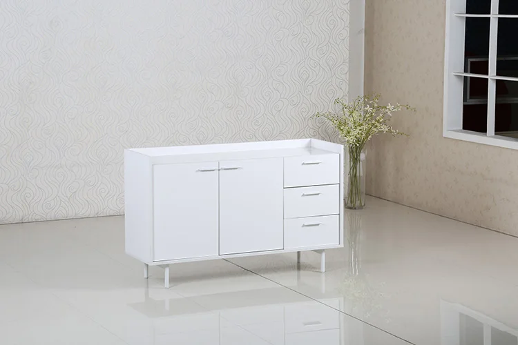 White simple design home kitchen dining room living room entryway storage cabinet wooden side cabinet modern 