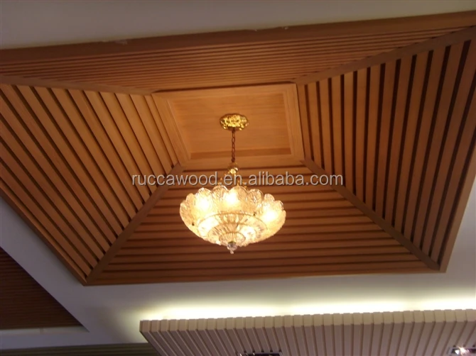 Foshan Ruccawood Wpc Indoor Decorative Suspended Ceiling Panel Pvc False Ceiling Design For Bedroom