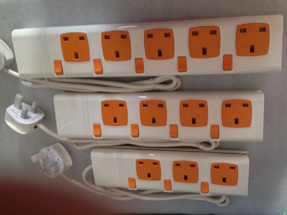 New Design High Quality 3 Core Electric Power Extension Sockets Outlet