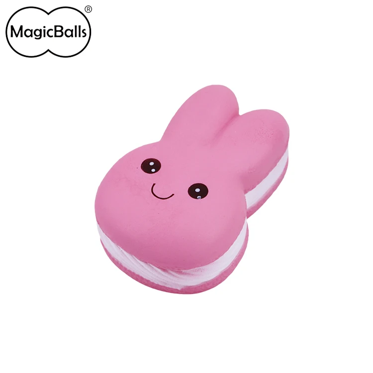 12cm Kwaii Pink Rabbit Head Pu Squishy Ice Cream Scented Animal ...