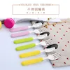 Wholesale Creative Design Stainless Steel Color Glaze Children's Tableware Spoon Fork