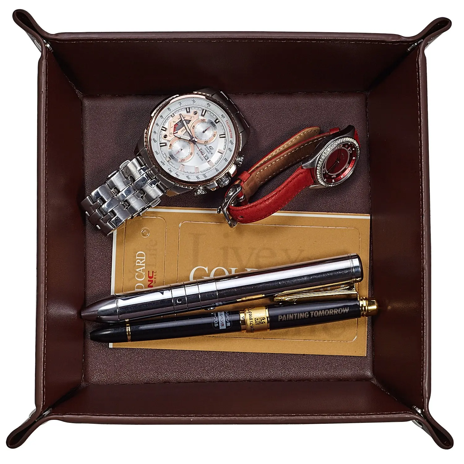 Travel Valet Tray Find Deals On Line At Oarie Jewelry Tray Valet Pu Leather Catchall For Men Key Wallet Coin Box