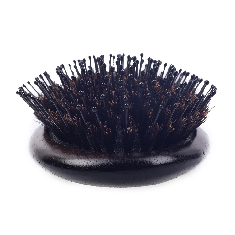 EUREKA 9265PA-BR Engraved Wooden Nylon Pins Hair Brush Rubber Wood Hair Brush Massage Classical Style Hair Brush