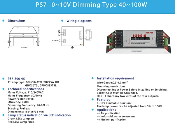 High Power Electronic Uv Lamp Ballast 240w To 320w Ps10 Al 2 320 Buy Electronic Ballast For Uv Lamps In Water Treatment Rs485 Dimming Ballast Uv Ballast For Nni400 147xl Gphha1310t10 Product On Alibaba Com