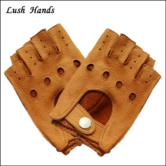new 2016 buckskin fingerless fashion leather driving glove