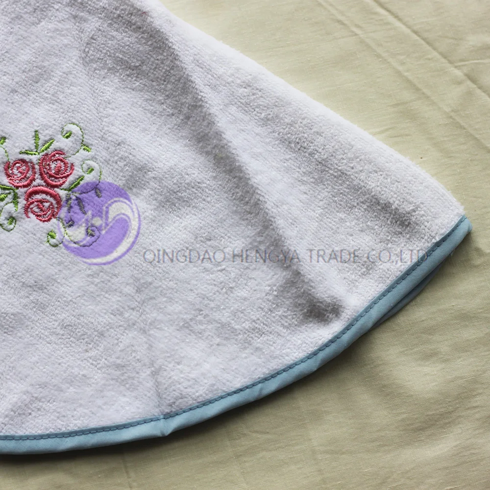 Hanging Terry Round Embroidery Cotton Kitchen Hand Towels With Loop