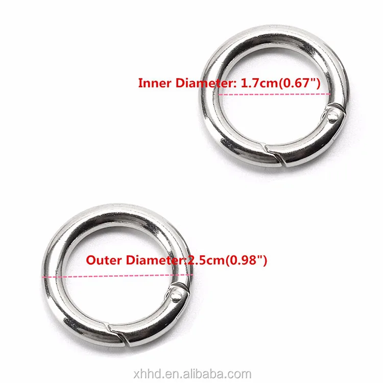 Small Circle Metal Carabiner Hook Spring Snap Round Keychain Carabiner ...