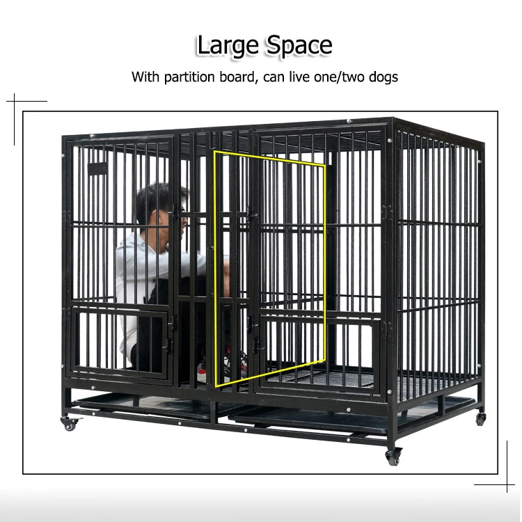 55" Anti Rust Pet Animal Hospital Vet Clinic Dog Cages With Partition