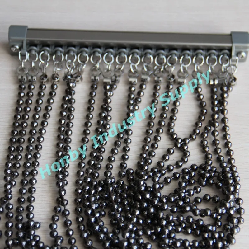8mm Beads Gun Metal Color Decorative Metal Beaded Curtains