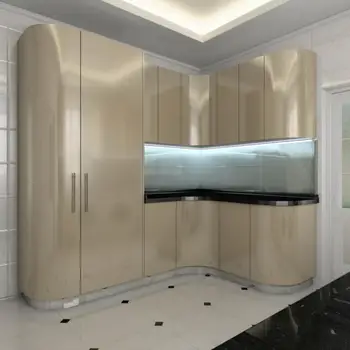 Popular Fashion Design High End European Rta Curved Kitchen