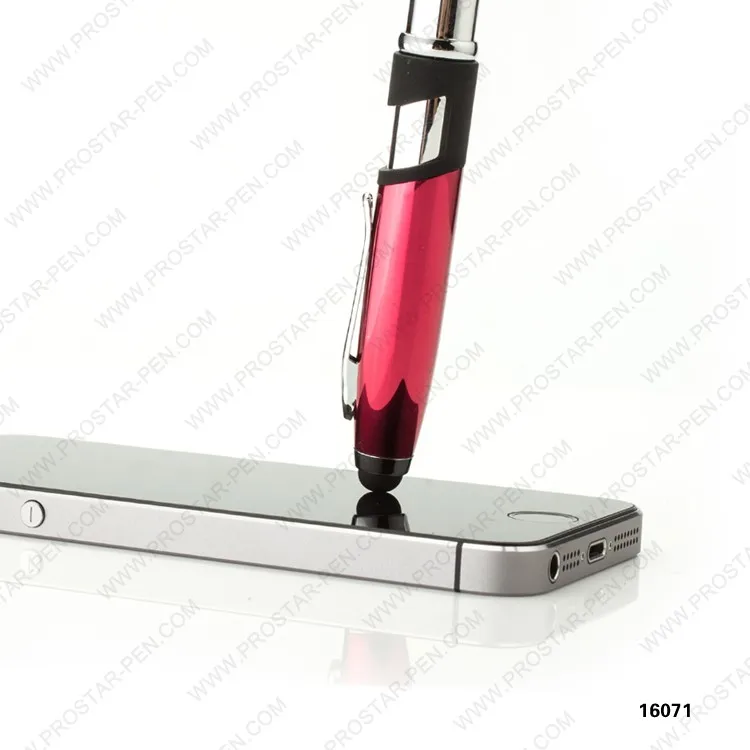 4 In 1 Led Light Ballpoint Pen With Stylus And Mobile Phone Holder
