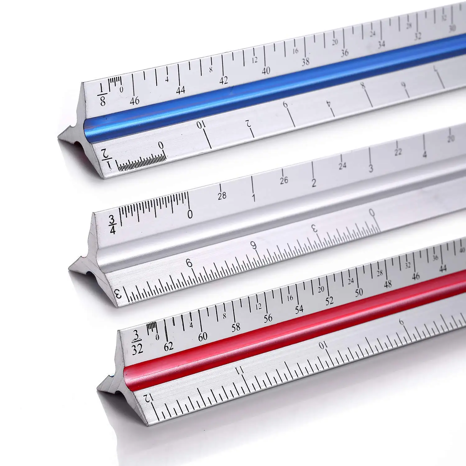 12 Inch 30cm Aluminum Ruler Tri Scale Architect Engineer Technical