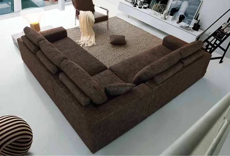 Extra 8 Seater Solid Wood Comfortable High Back Deep Sectional Sofa Extra 8 Seater Solid Wood Comfortable High Back Deep Sectional Sofa