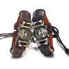 New Punk Hand Woven Genuine Leather Bracelet Personality Men's Wolf Head Bracelet