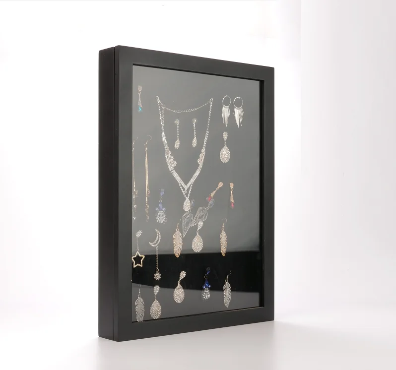 High Quality Jewelry Frame Pins Large Black 3d Frame Shadow Box Display