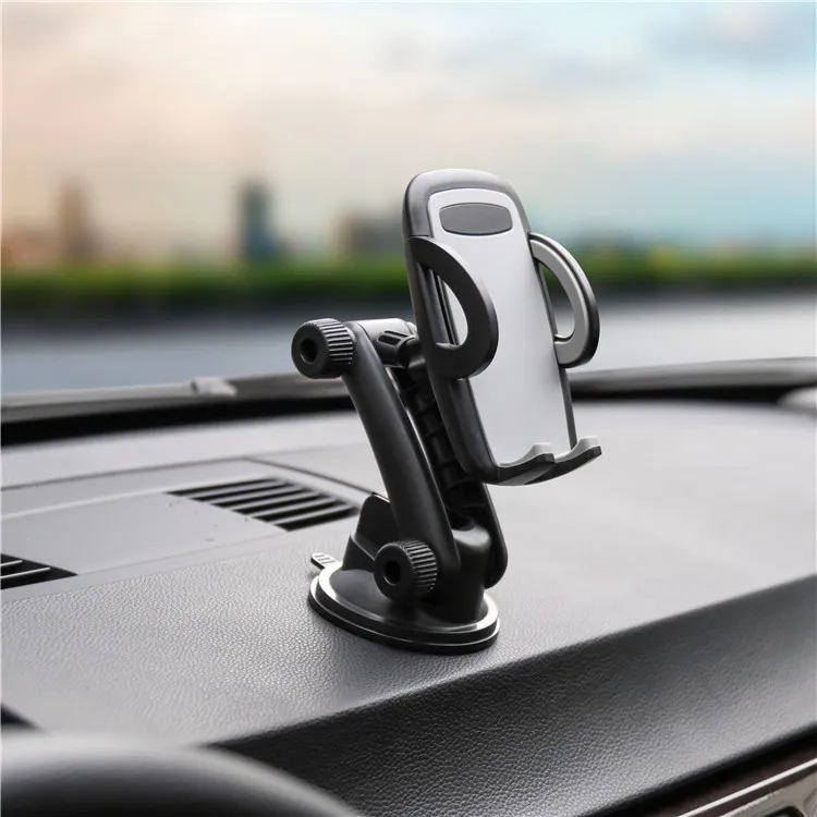 Car dashboard clamp mobile phone holder desk smartphone suction cup stand phone mount bracket holder for iphone for Apple