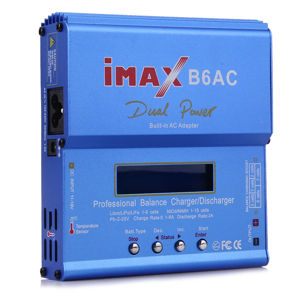 IMAX B6AC 80W 3S RC LiPo NiMh NiCd Battery Balance Charger Dual Power Adapter#GD