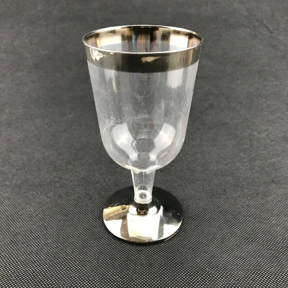 6oz Ps Plastic Disposable Silver Wine Glasses - Buy 6oz Glasses,Wine