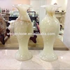 Transparent high polished Snow White Onyx stone vases, decorative white round long vase