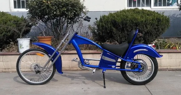 Blue suspension frame li-ion battery 48V 500W chopper e bike