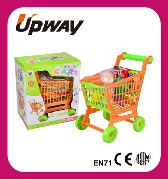 kids shopping cart with food