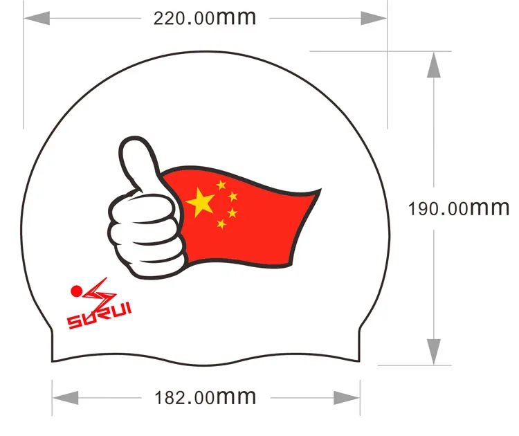 Custom Waterproof 100% Silicone National Flags Swimming  Cap