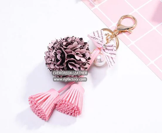Fashion decoration flower accessories key chain cheap price FT072
