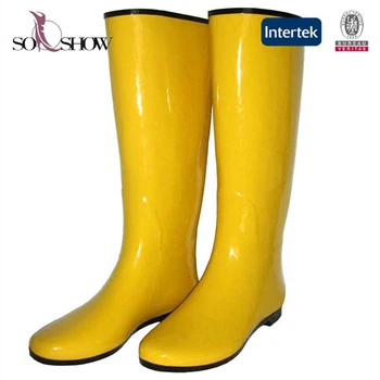 yellow rain boots