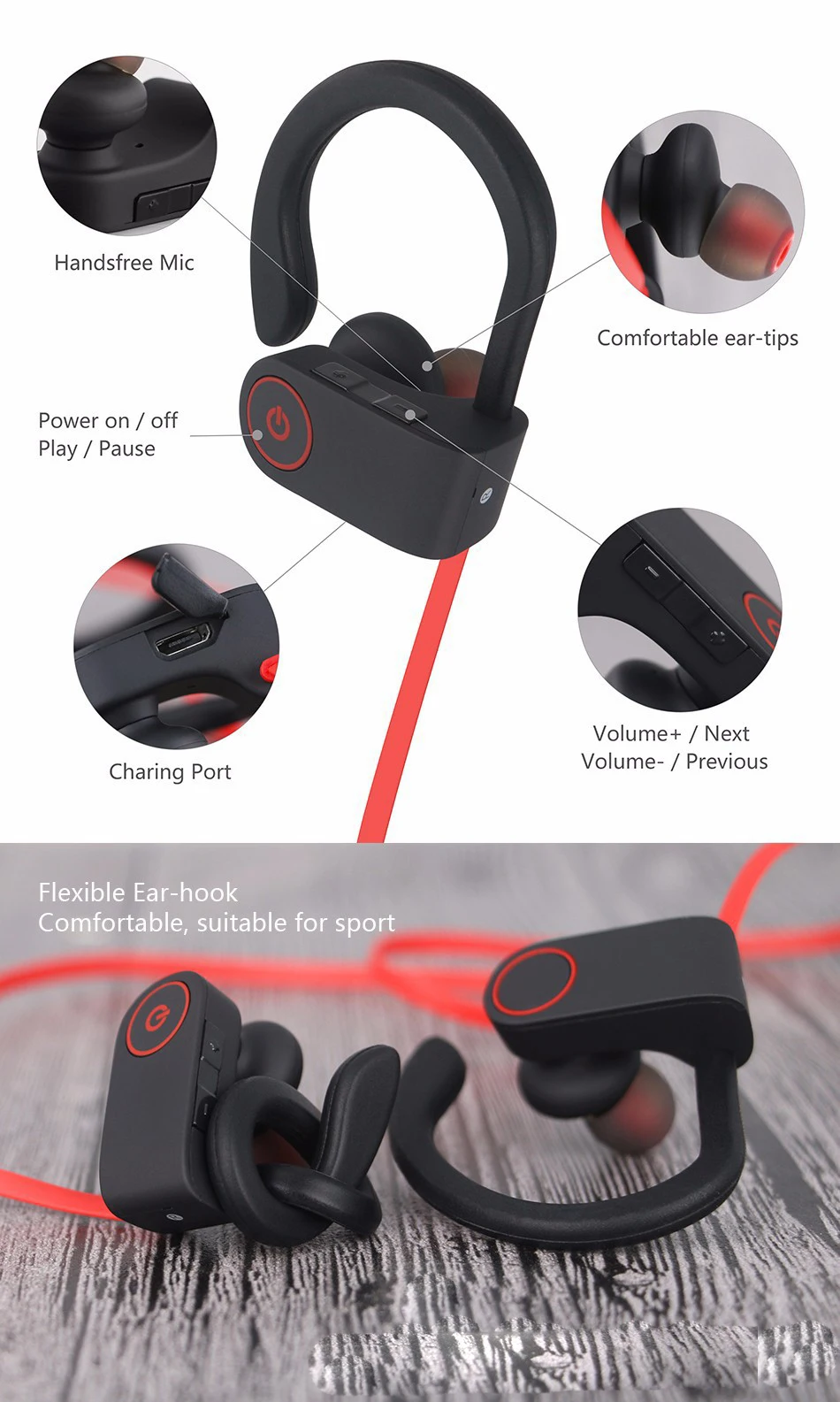 Alibaba Top Selling Products Earphone U8 Bluetooth Earphone Headphones