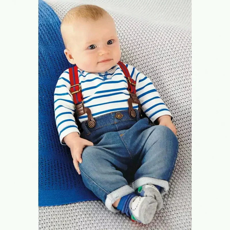 baby clothing set cool boys 3pcs suit t shirt pant straps Autumn and winter infant garment