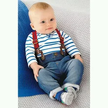baby clothing set cool boys 3pcs suit t shirt pant straps Autumn and winter infant garment