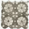 Factory supplies gray water jet pattern marble wall stone mosaic floor tiles
